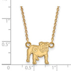 Sterling Silver Gold-plated LogoArt University of Georgia Bulldog Small Pendant 18 inch Necklace