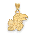 Sterling Silver Gold-plated LogoArt University of Kansas Jayhawk Small Pendant