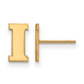 Sterling Silver Gold-plated LogoArt University of Iowa Letter I Extra Small Post Earrings