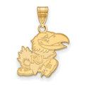 10k Gold LogoArt University of Kansas Jayhawk Medium Pendant