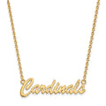 Sterling Silver Gold-plated LogoArt University of Louisville Cardinals Script Medium Pendant 18 inch Necklace