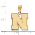 10k Gold LogoArt University of Nebraska Letter N Medium Pendant