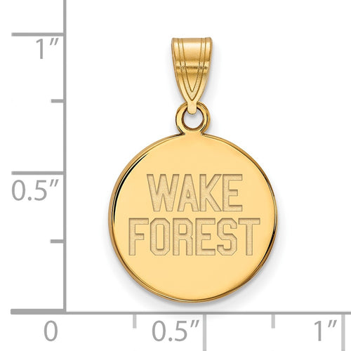 10k Gold LogoArt Wake Forest University W-F Deacon Medium Disc Pendant