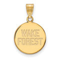 14k Gold LogoArt Wake Forest University W-F Deacon Medium Disc Pendant