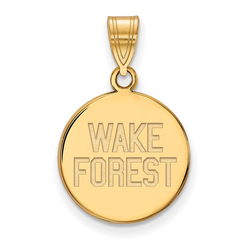 10k Gold LogoArt Wake Forest University W-F Deacon Medium Disc Pendant