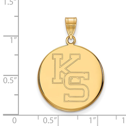 10k Gold LogoArt Kansas State University K-S Large Pendant