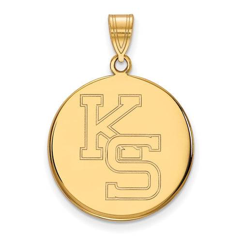 10k Gold LogoArt Kansas State University K-S Large Pendant