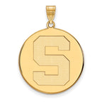 10k Gold LogoArt Michigan State University Letter S Extra Large Disc Pendant
