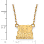 14k Gold LogoArt University of Alabama Elephant Small Pendant 18 inch Necklace