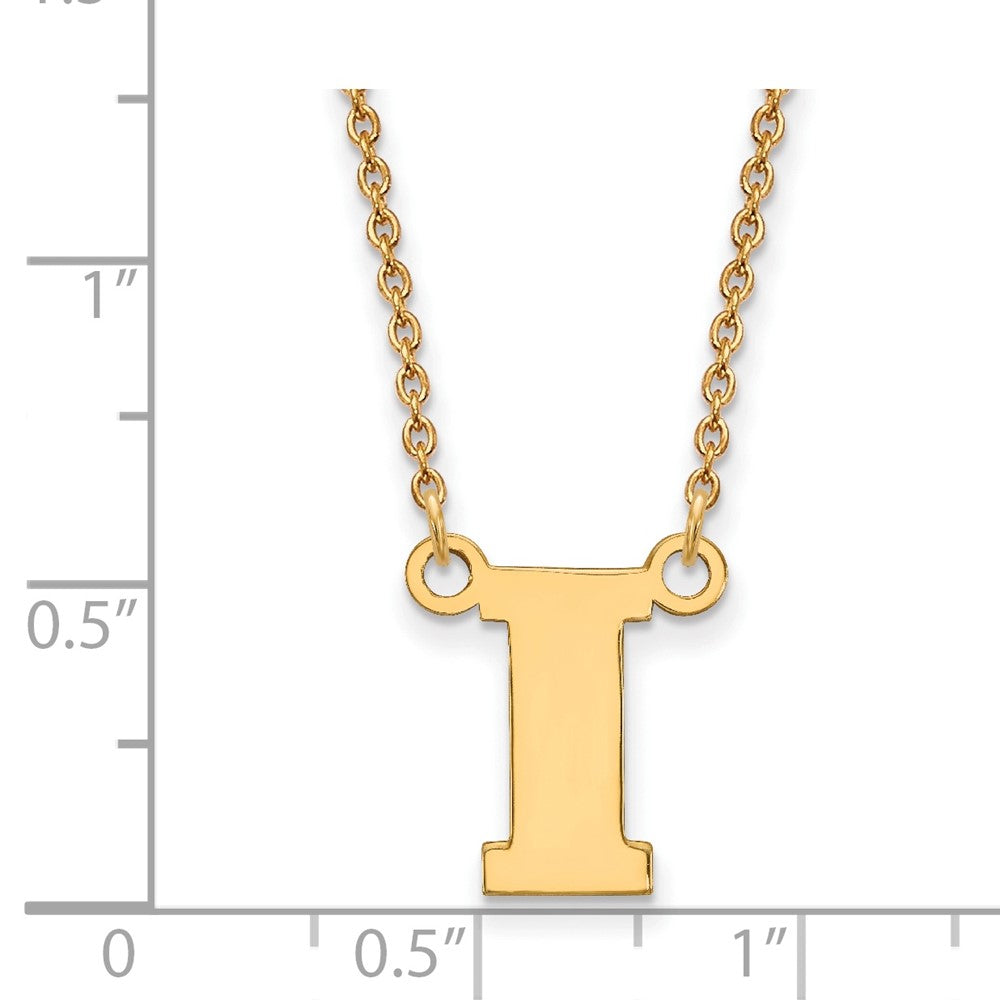 14k Gold LogoArt University of Iowa Letter I Small Pendant 18 inch Necklace