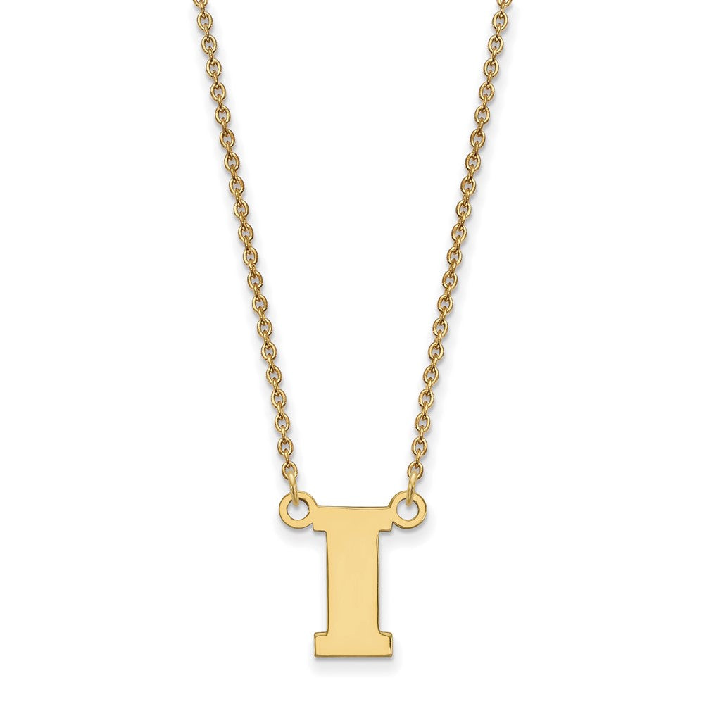 14k Gold LogoArt University of Iowa Letter I Small Pendant 18 inch Necklace