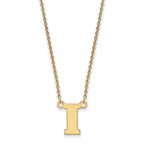 Sterling Silver Gold-plated LogoArt University of Iowa Letter I Small Pendant 18 inch Necklace