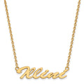 Sterling Silver Gold-plated LogoArt University of Illinois Medium Illini Script Pendant 18 inch Necklace