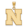 Sterling Silver Gold-plated LogoArt University of Nebraska Letter N Large Pendant