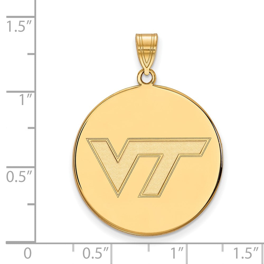 10k Gold LogoArt Virginia Tech V-T Extra Large Disc Pendant