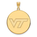 10k Gold LogoArt Virginia Tech V-T Extra Large Disc Pendant