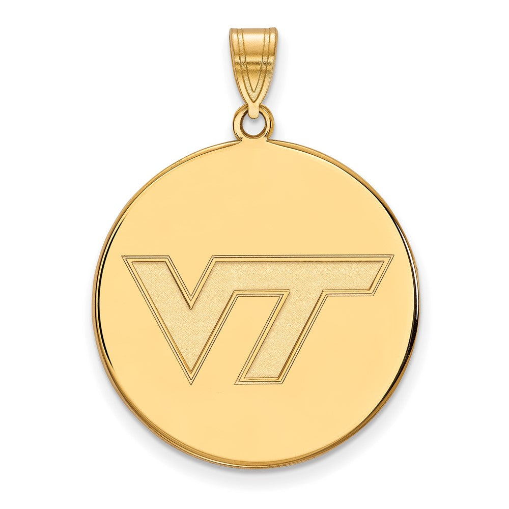 14k Gold LogoArt Virginia Tech V-T Extra Large Disc Pendant