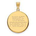 14k Gold LogoArt Wake Forest University W-F Deacon Large Disc Pendant