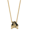 Sterling Silver Gold-plated LogoArt East Carolina University Pirate Large Enameled Pendant 18 inch Necklace