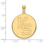 10k Gold LogoArt Kansas State University K-S Extra Large Disc Pendant