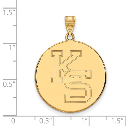 10k Gold LogoArt Kansas State University K-S Extra Large Disc Pendant