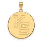 10k Gold LogoArt Kansas State University K-S Extra Large Disc Pendant