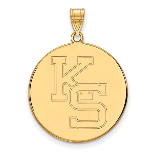 10k Gold LogoArt Kansas State University K-S Extra Large Disc Pendant