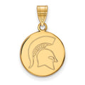 14k Gold LogoArt Michigan State University Spartan Medium Disc Pendant