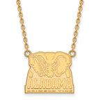 14k Gold LogoArt University of Alabama Elephant Large Pendant 18 inch Necklace