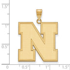 10k Gold LogoArt University of Nebraska Letter N Extra Large Pendant