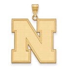 10k Gold LogoArt University of Nebraska Letter N Extra Large Pendant