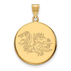 10k Gold LogoArt University of South Carolina Gamecock Large Disc Pendant