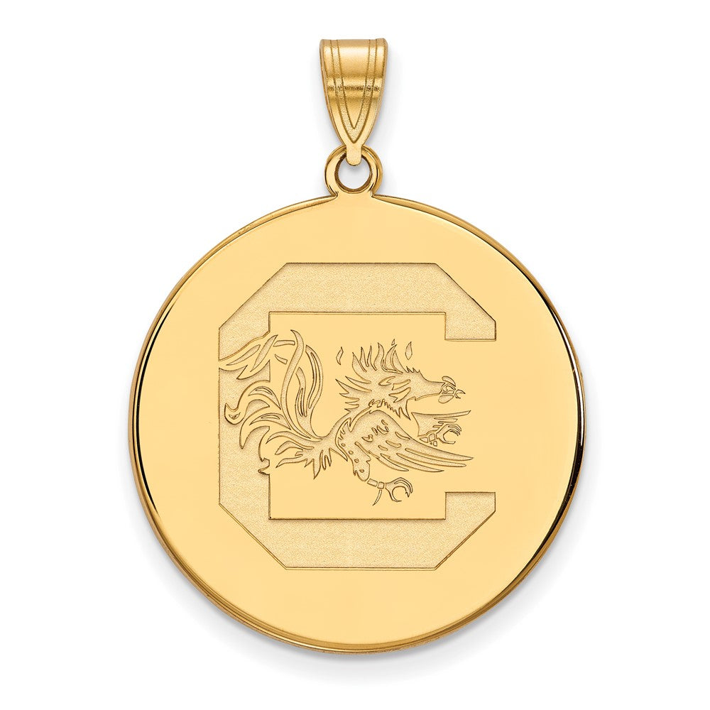 10k Gold LogoArt University of South Carolina Extra Large Disc Pendant