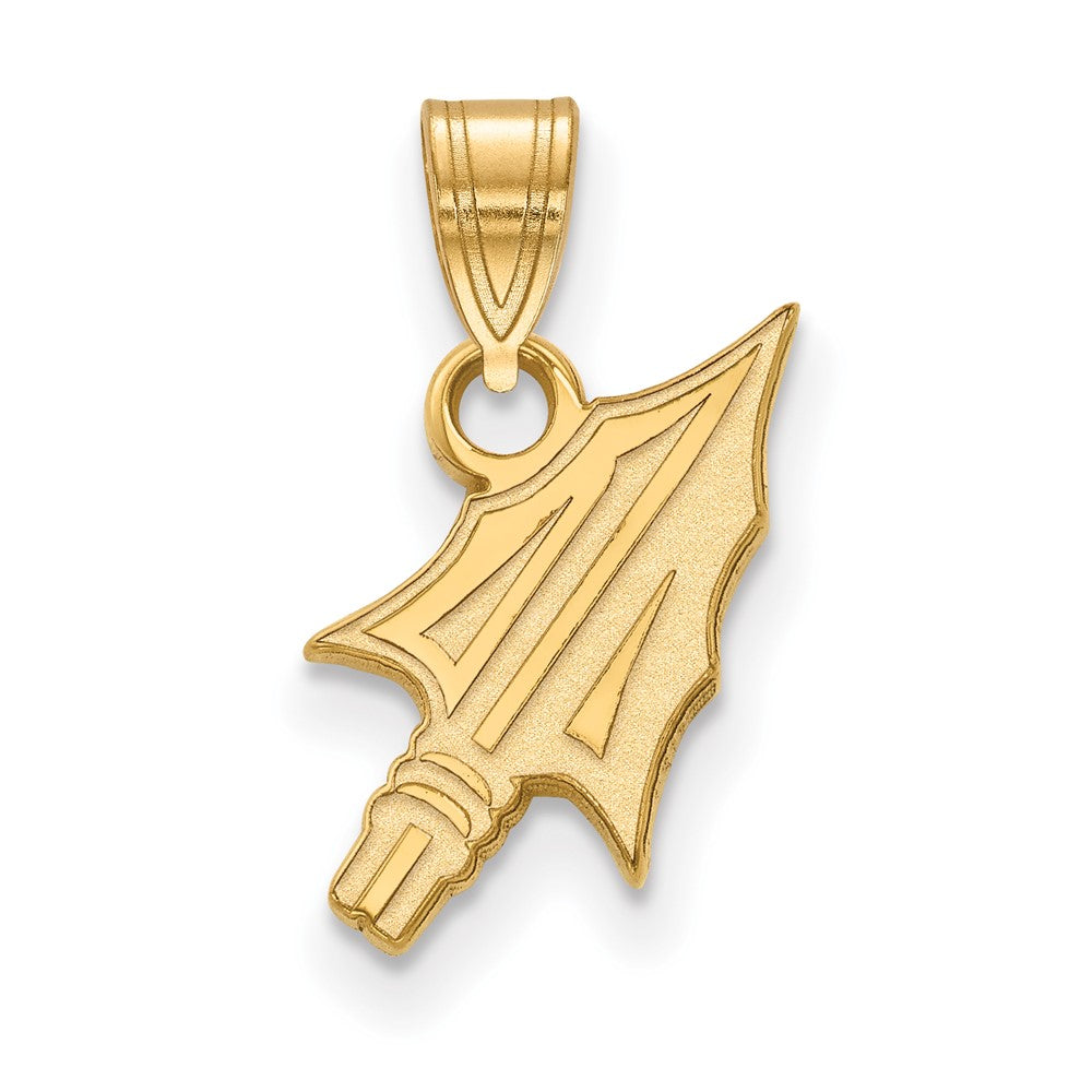 Sterling Silver Gold-plated LogoArt Florida State University Arrow Small Pendant