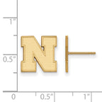 14k Gold LogoArt University of Nebraska Letter N Small Post Earrings