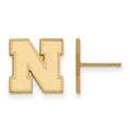 14k Gold LogoArt University of Nebraska Letter N Small Post Earrings