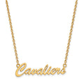 Sterling Silver Gold-plated LogoArt University of Virginia Cavaliers Script Medium Pendant 18 inch Necklace