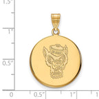 10k Gold LogoArt North Carolina State University Wolf Large Disc Pendant