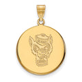 10k Gold LogoArt North Carolina State University Wolf Large Disc Pendant