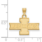 10k Gold LogoArt University of Iowa Hawkeyes Small Pendant