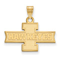 Sterling Silver Gold-plated LogoArt University of Iowa Hawkeyes Small Pendant