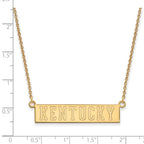 Sterling Silver Gold-plated LogoArt University of Kentucky Small Bar Pendant 18 inch Necklace