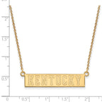 14k Gold LogoArt University of Kentucky Small Bar Pendant 18 inch Necklace