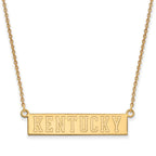 14k Gold LogoArt University of Kentucky Small Bar Pendant 18 inch Necklace