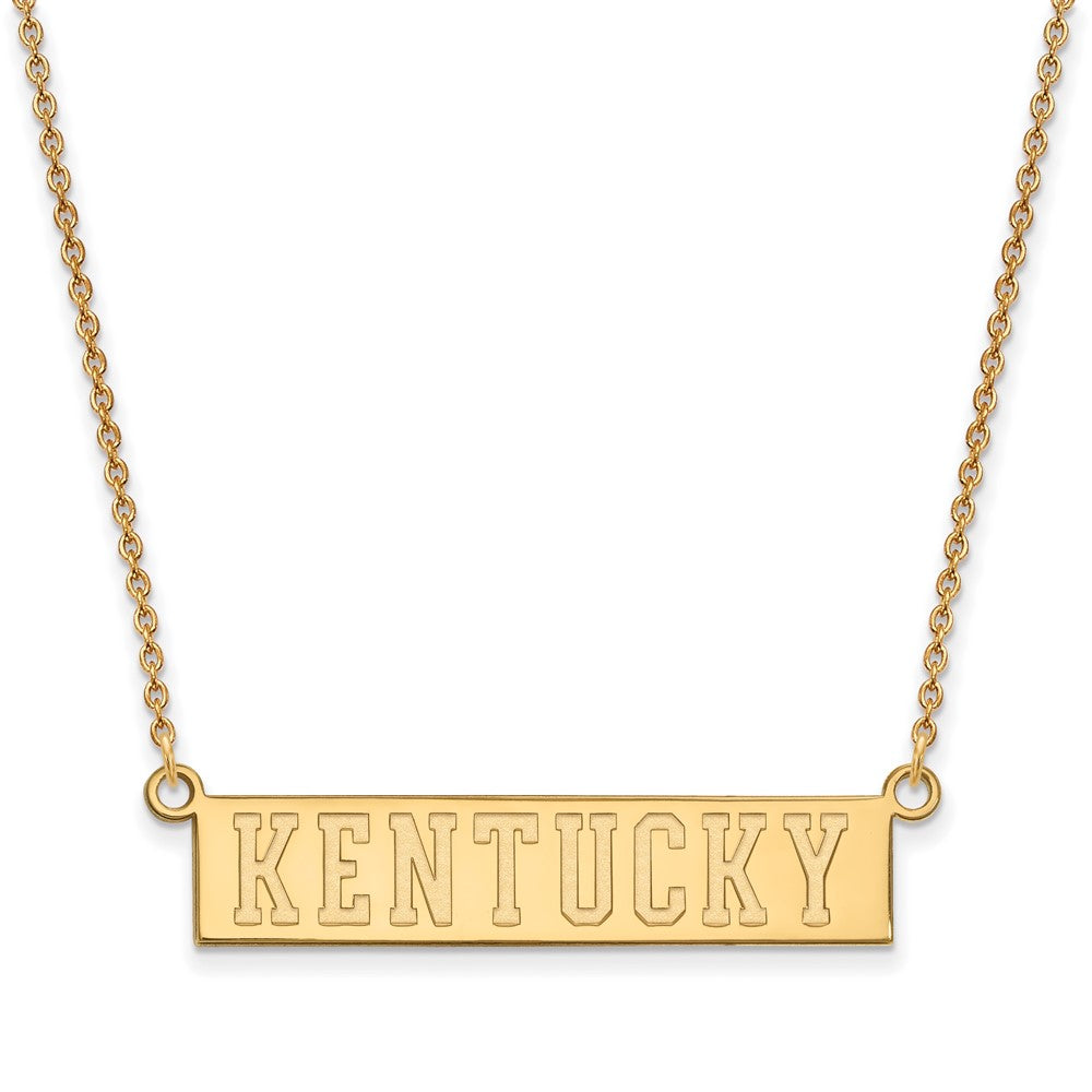 10k Gold LogoArt University of Kentucky Small Bar Pendant 18 inch Necklace