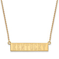 Sterling Silver Gold-plated LogoArt University of Kentucky Small Bar Pendant 18 inch Necklace
