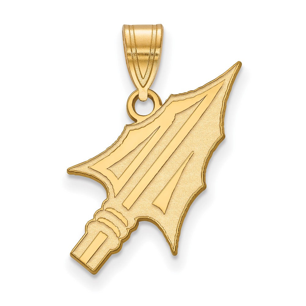 Sterling Silver Gold-plated LogoArt Florida State University Arrow Large Pendant