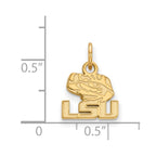 10k Gold LogoArt Louisiana State University L-S-U Tiger Eye Extra Small Pendant