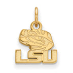 Sterling Silver Gold-plated LogoArt Louisiana State University L-S-U Tiger Eye Extra Small Pendant