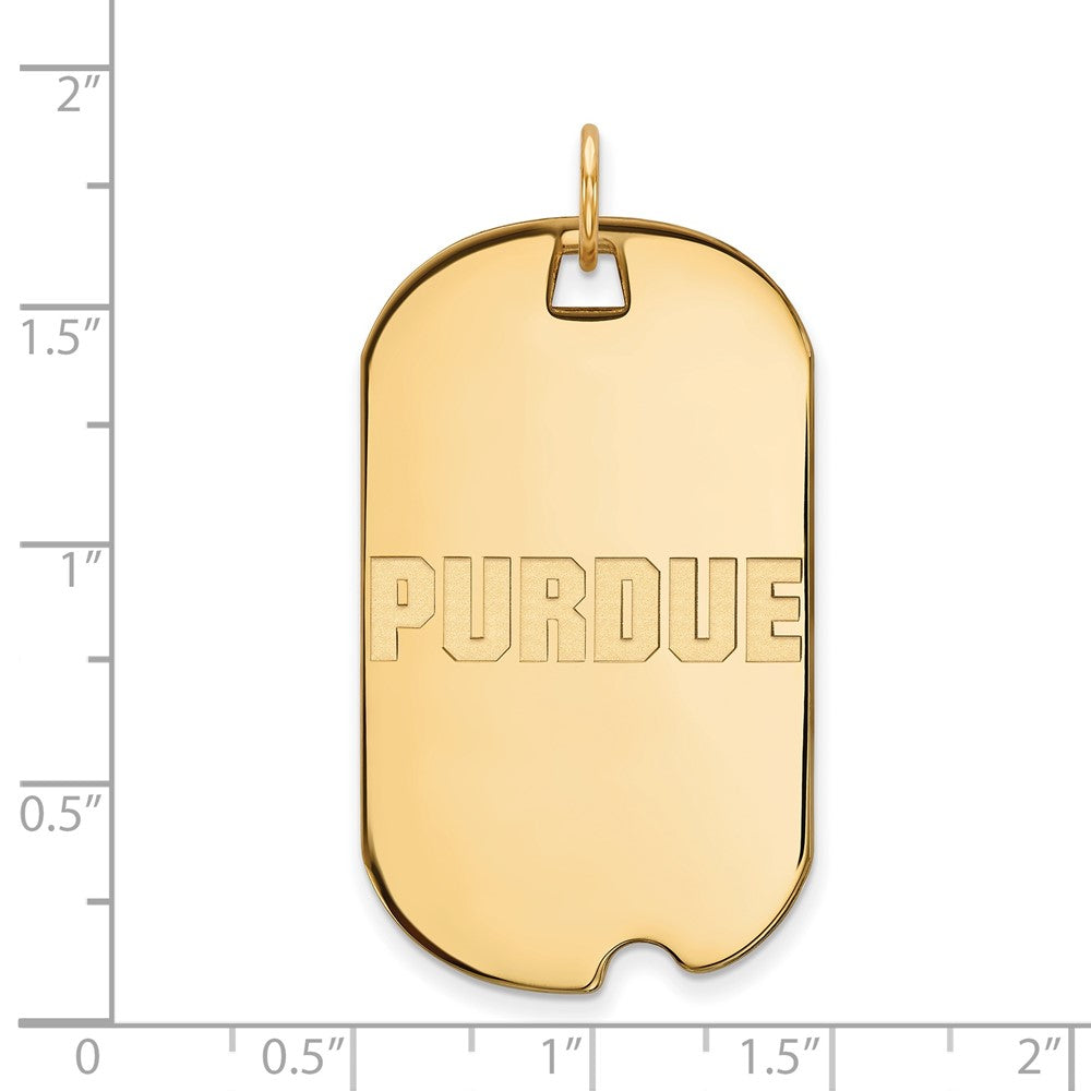 10k Gold LogoArt Purdue University Block Type Large Dog Tag Pendant